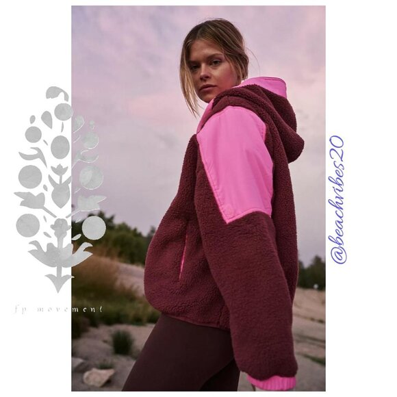 FP MOVEMENT BY FREE PEOPLE Lead The Pack Pullover Fleece Henna Combo FP-212 - Picture 4 of 13